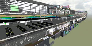 Surveying an extension to Munich Airport during construction
