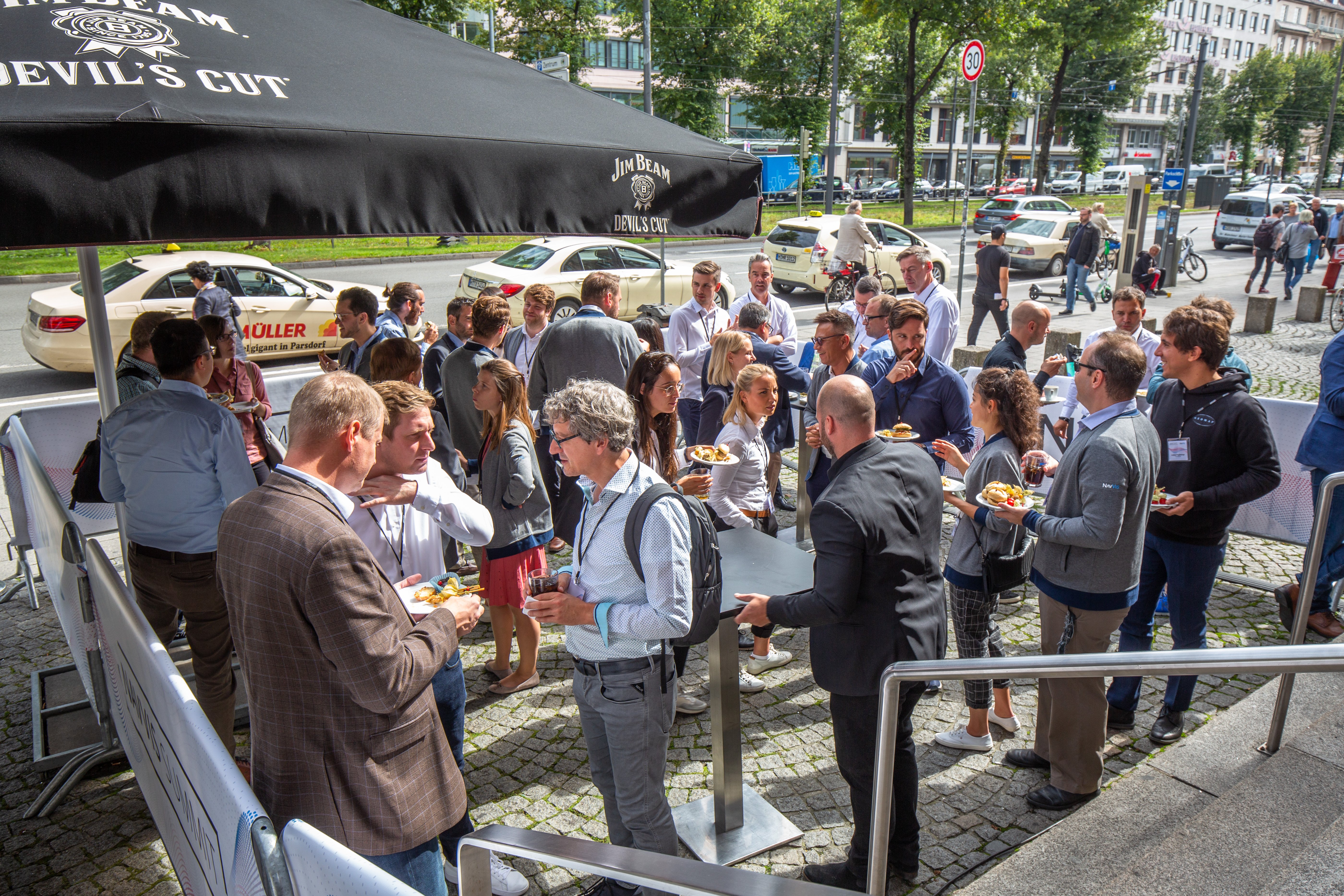 NavVis partners and guests enjoying the Munich sunshine.
