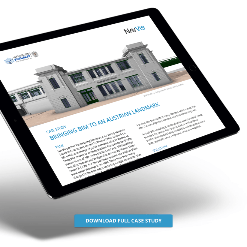 BIM Case Study Vermessung Schubert, Wiener Linien and NavVis