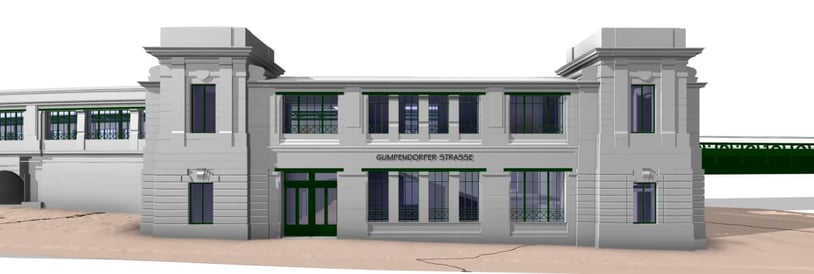 3D BIM model of Gumpendorfer Straße metro station