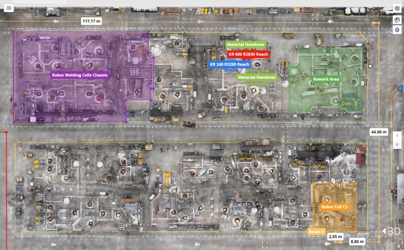  High-level view showing NavVis IVION’s markup capabilities  