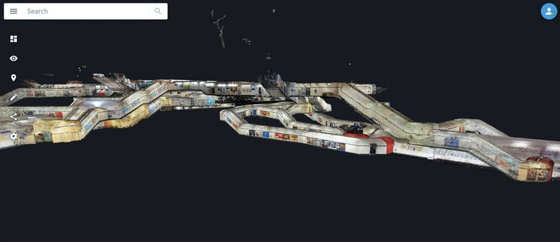 Point cloud of the République Métro in Paris displayed in NavVis IndoorViewer