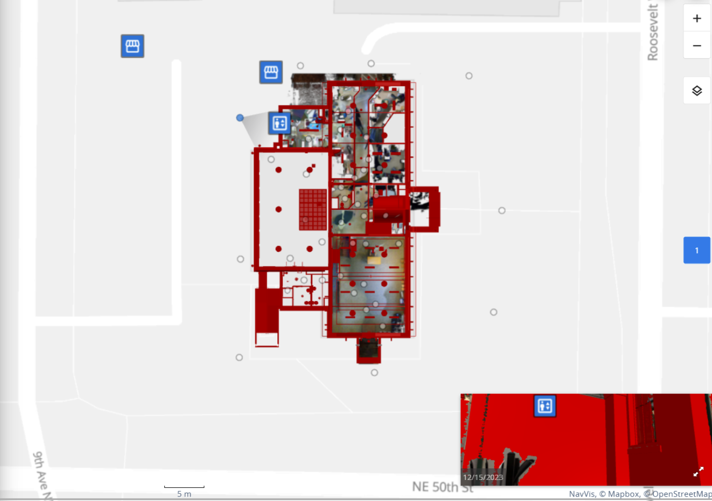 NavVis IVION 2D map view with model overlays